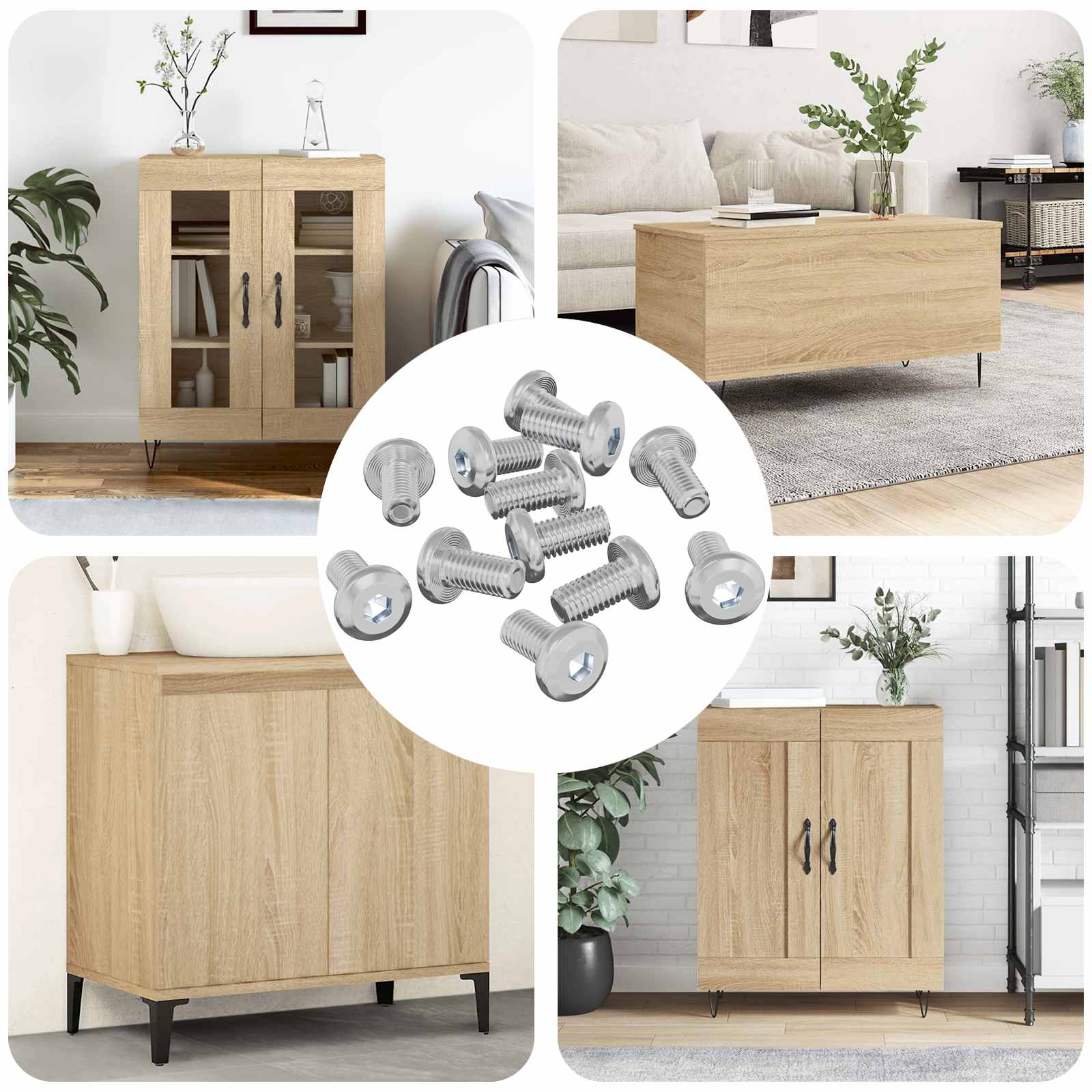 Lukitusruuvi Yksivärinen 12 Pcs Hopea M6 X 12 Mm Teräs