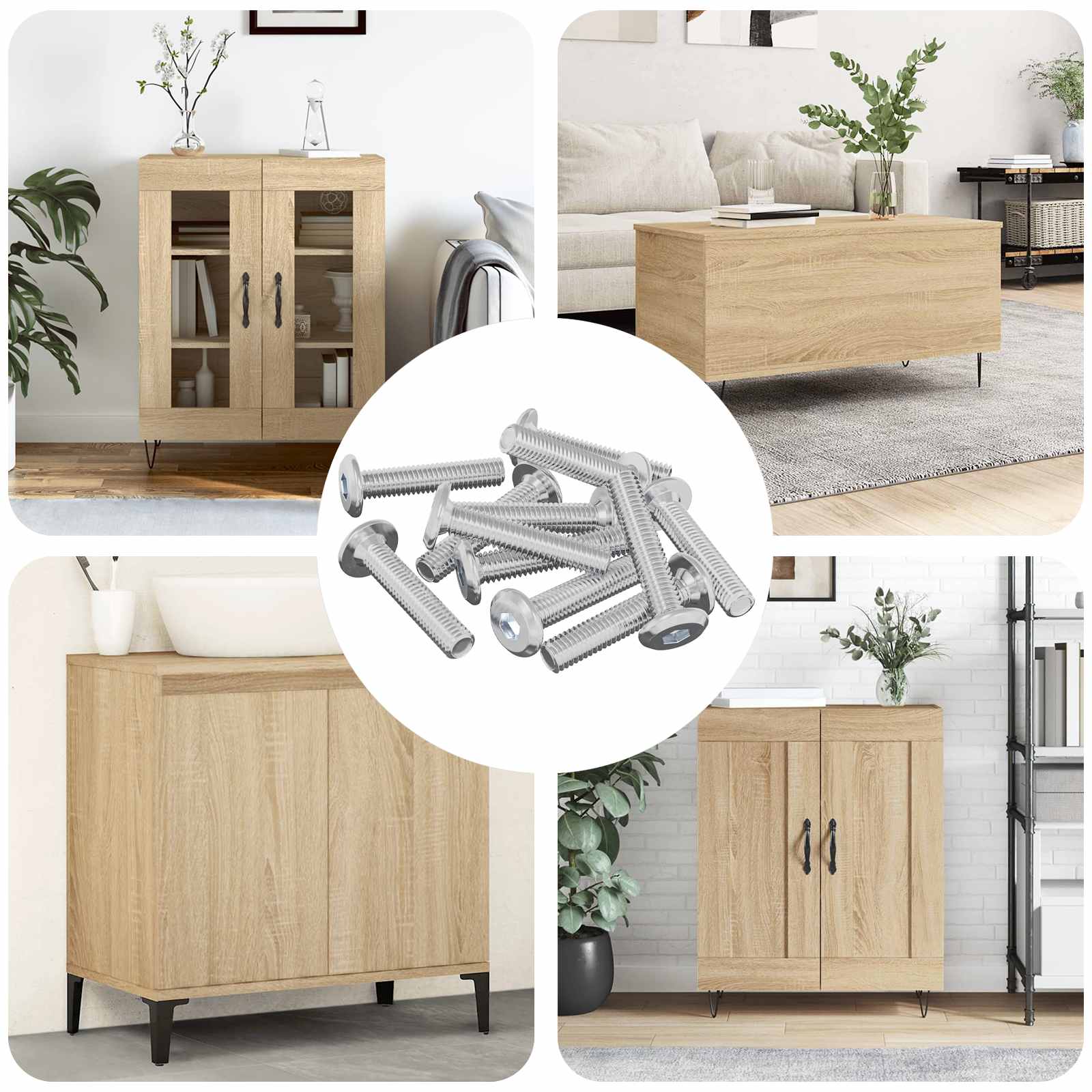 Lukitusruuvi Yksivärinen 2647 Pcs Hopea Teräs