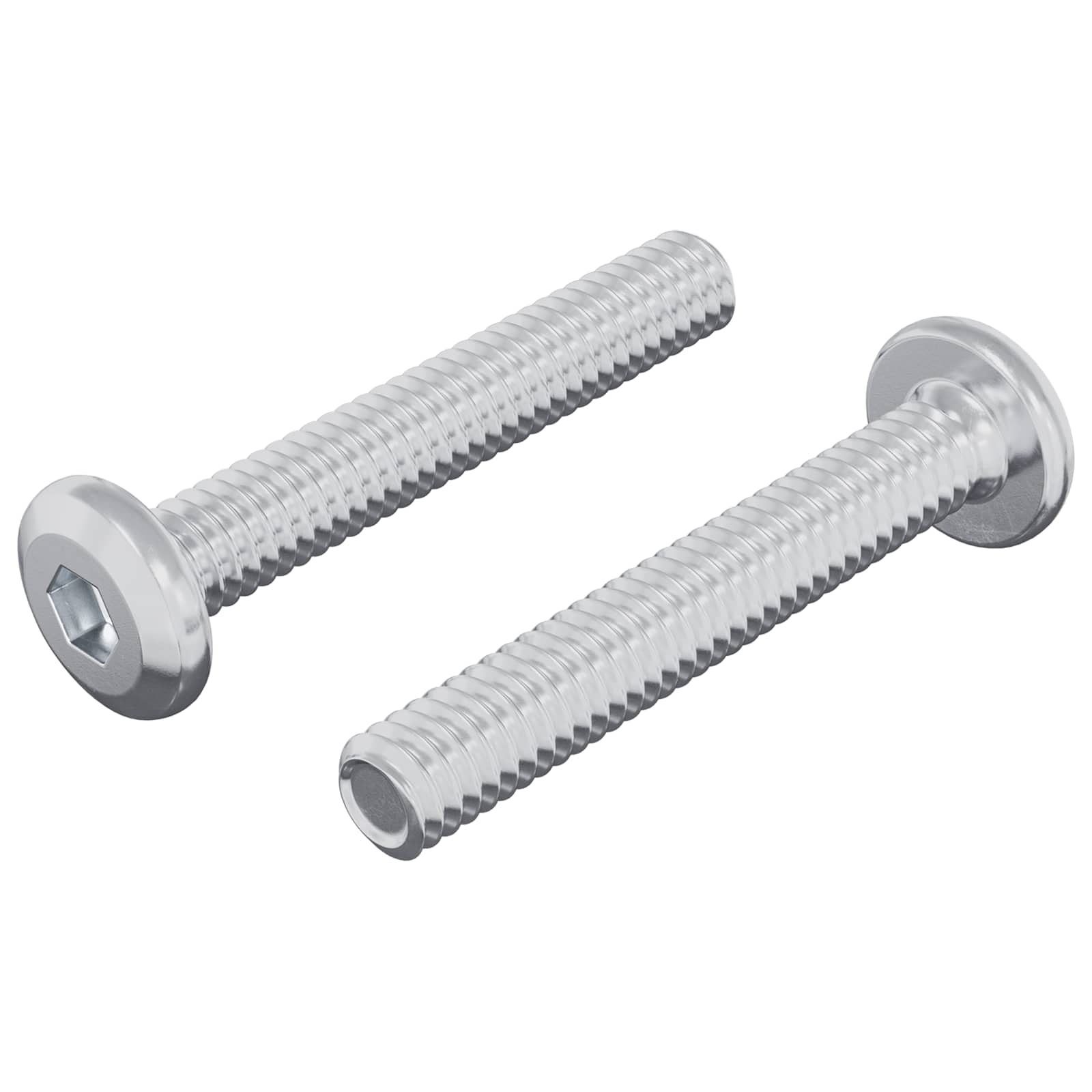 Lukitusruuvi Yksivärinen 2 Pcs Hopea M6 X 35 Mm Teräs