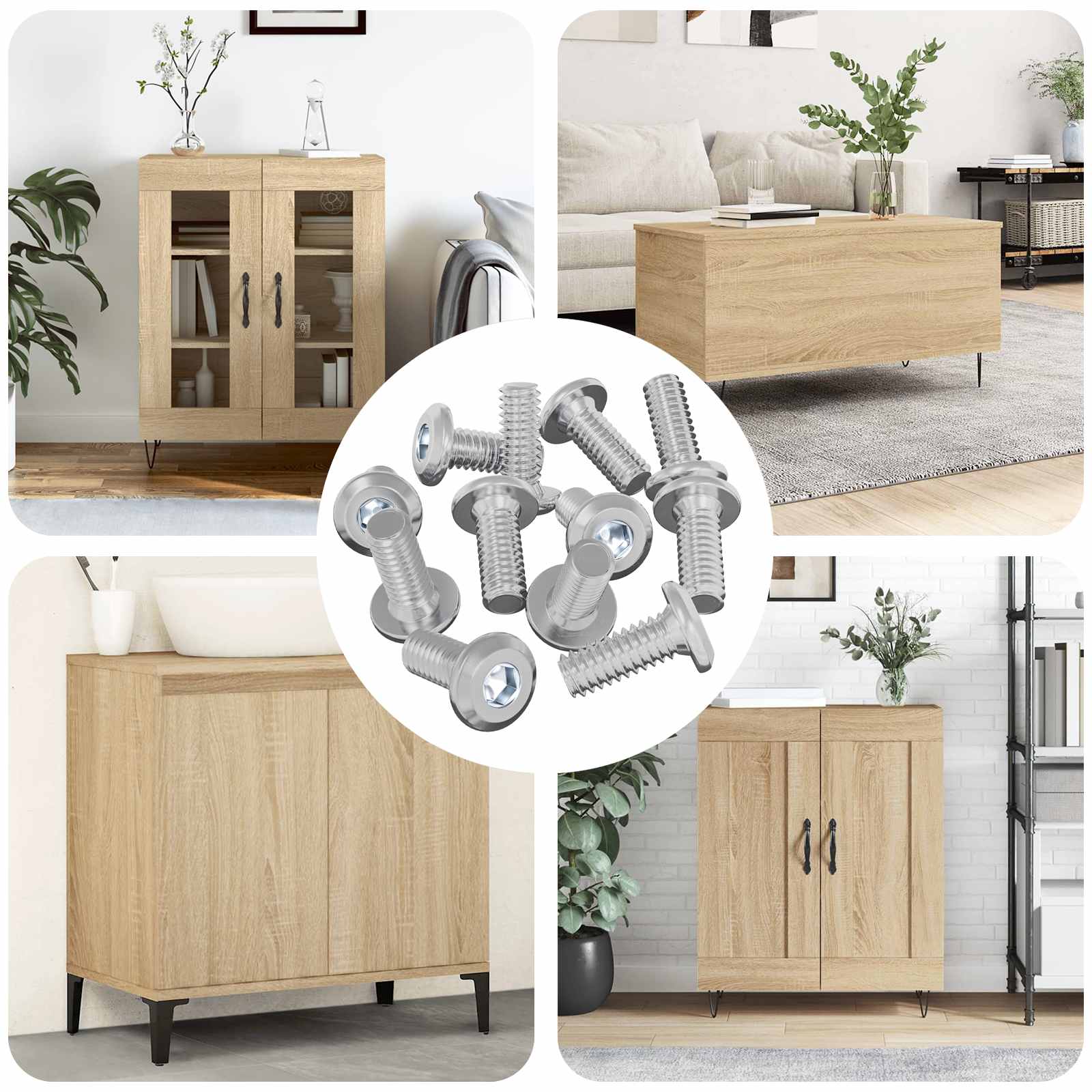 Päätylukitusruuvi 12 Pcs Hopea M6 X 15 Mm Teräs