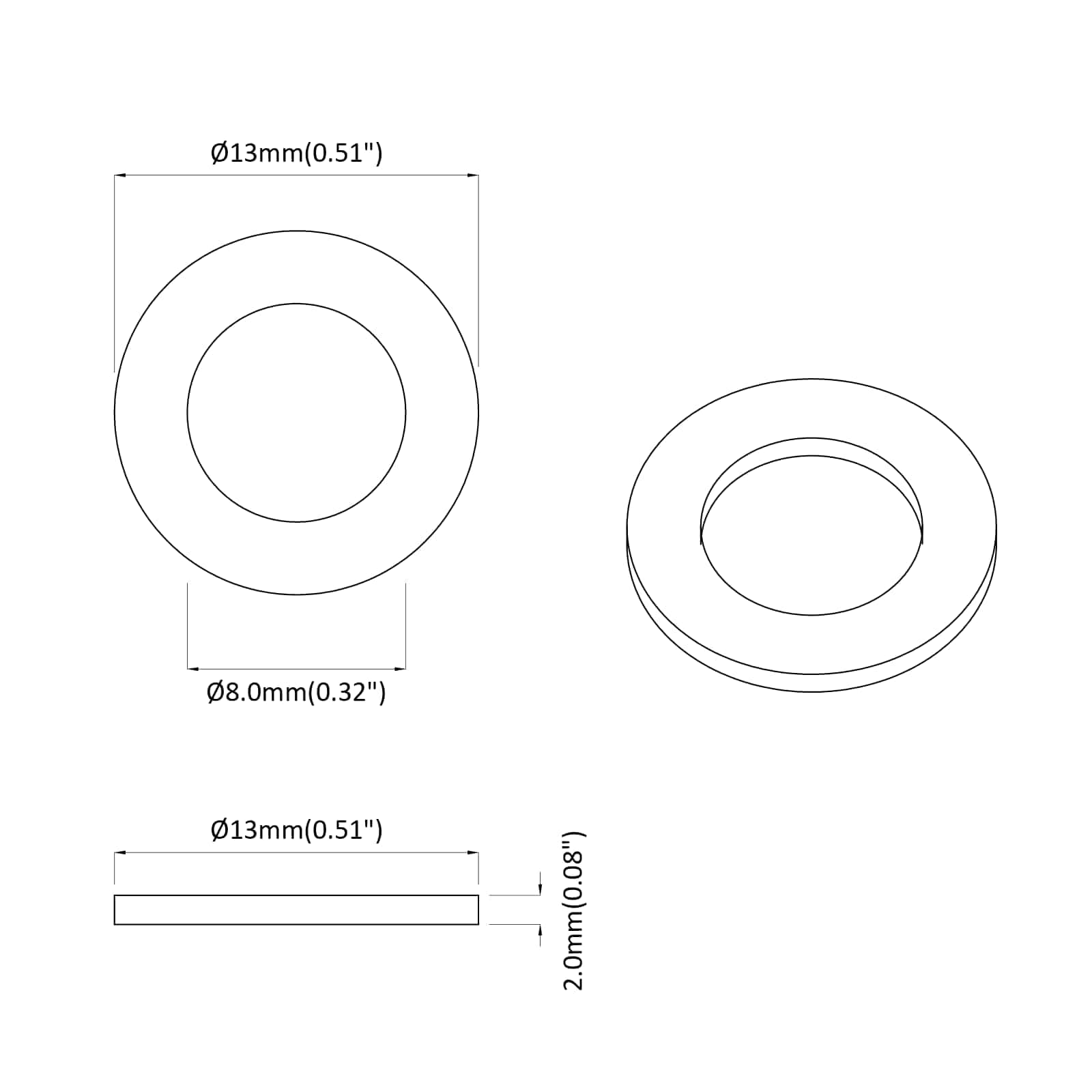 Jousipesa 2 Pcs Valkoinen 13 X 1 Mm Rauta