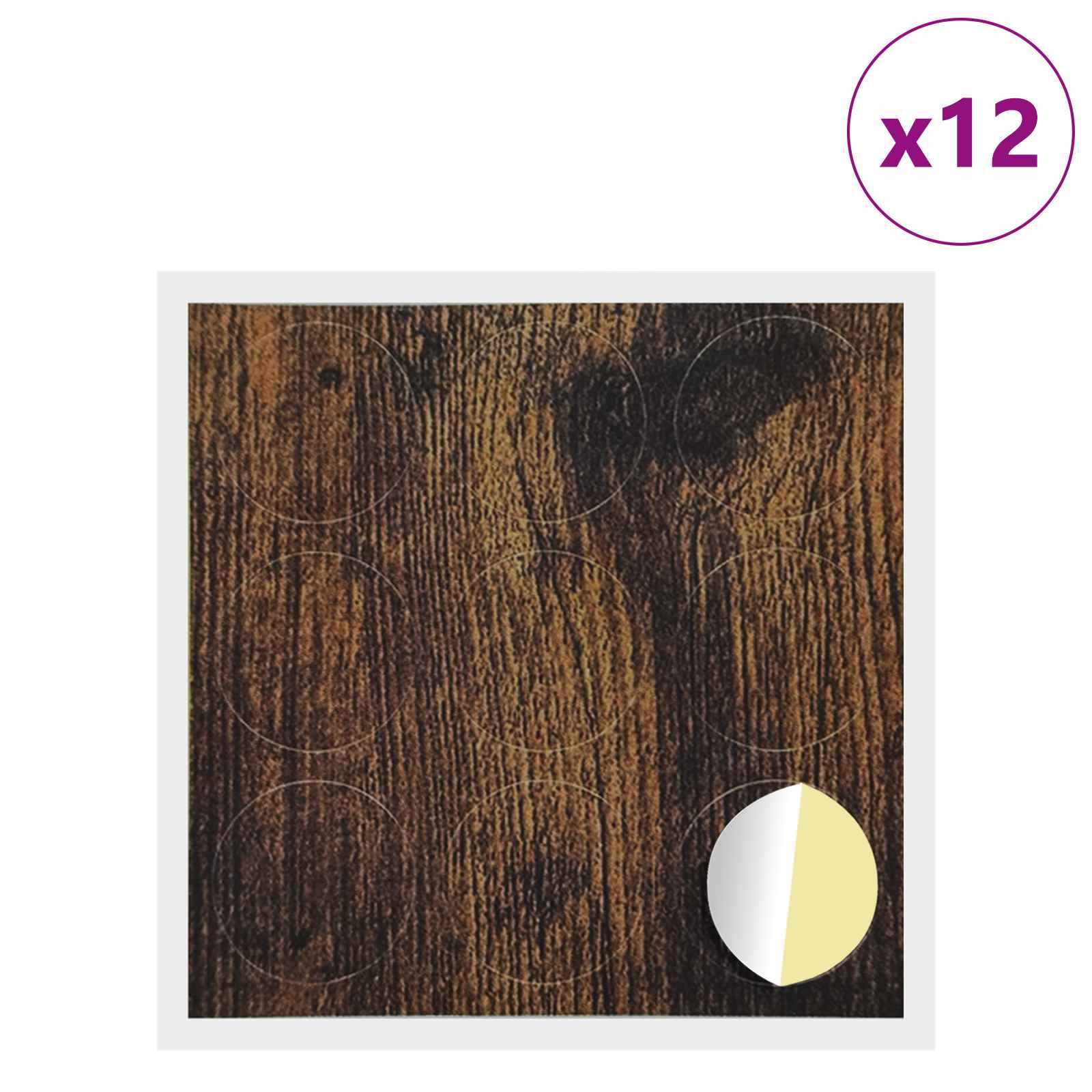 Itsekiinnittyvä Ruuvikansi 12 Pcs Savupähkinä Ø 20 X 0,5 Mm