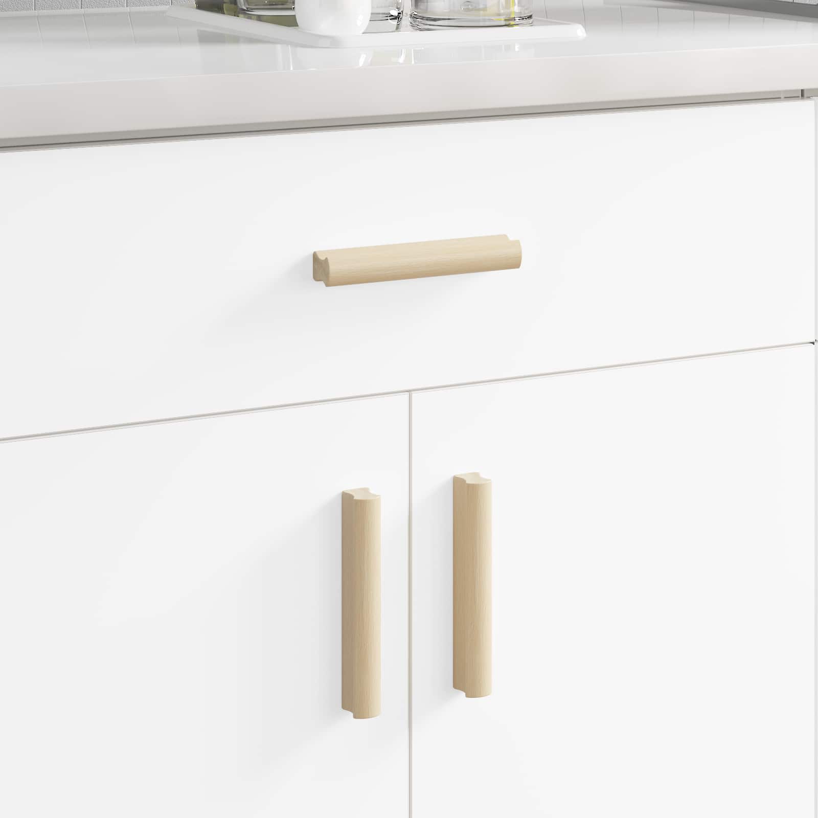 Suora Kahva 2 Pcs Luonnonpuun Väri 130 X 25 X 30 Mm