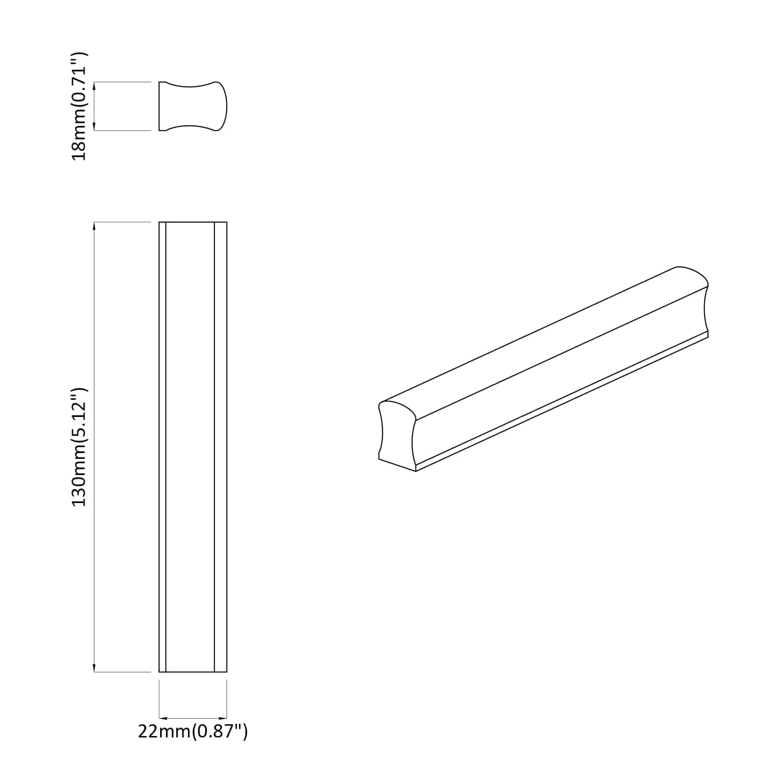 Suora Kahva 2 Pcs Luonnonpuun Väri 130 X 25 X 30 Mm