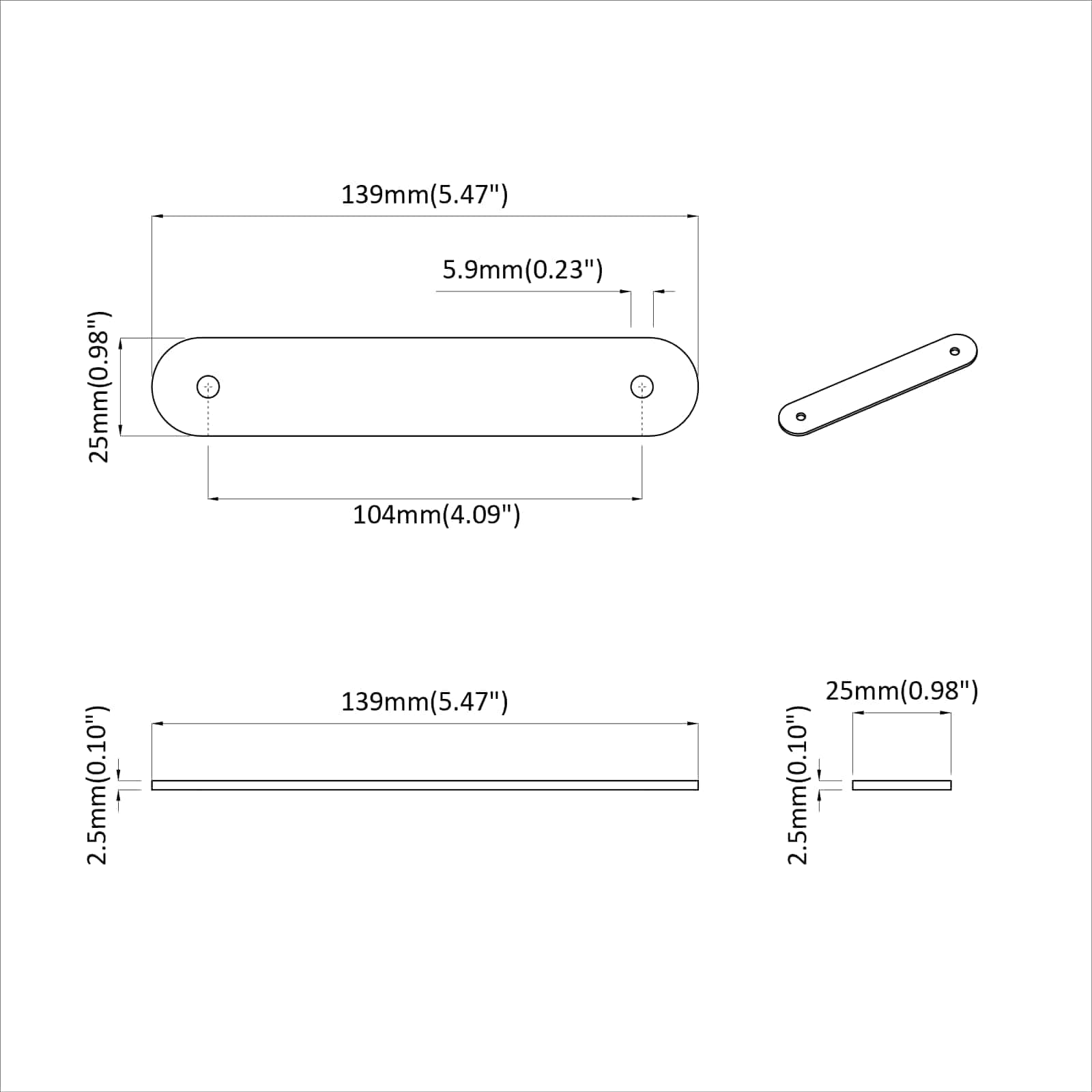 Kaappikahvat 2 Pcs Ruskea 140 X 25 X 2,3 Mm Pu