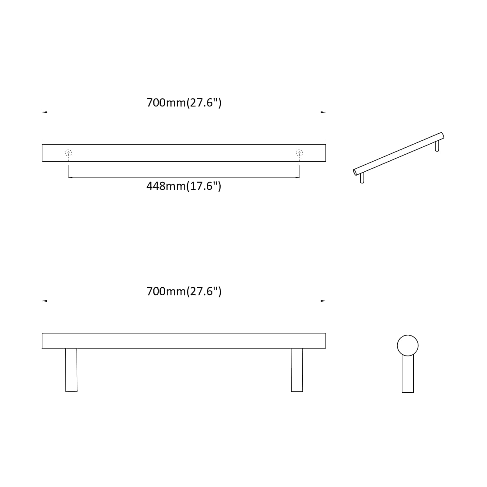 Kaappikahva 12 Pcs Hopea 700 Mm Ruostumaton Teräs