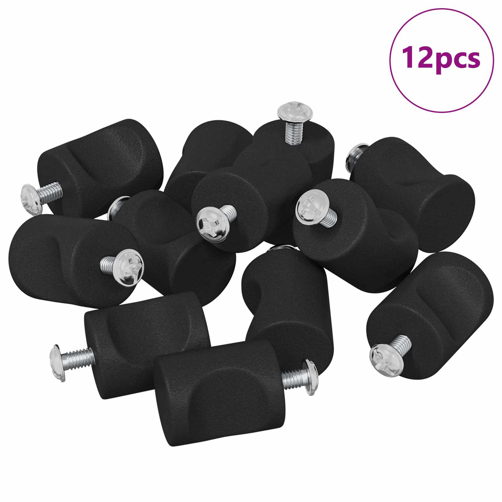 Kaappikahva 12 Pcs Musta 18 X 23 Mm Rauta