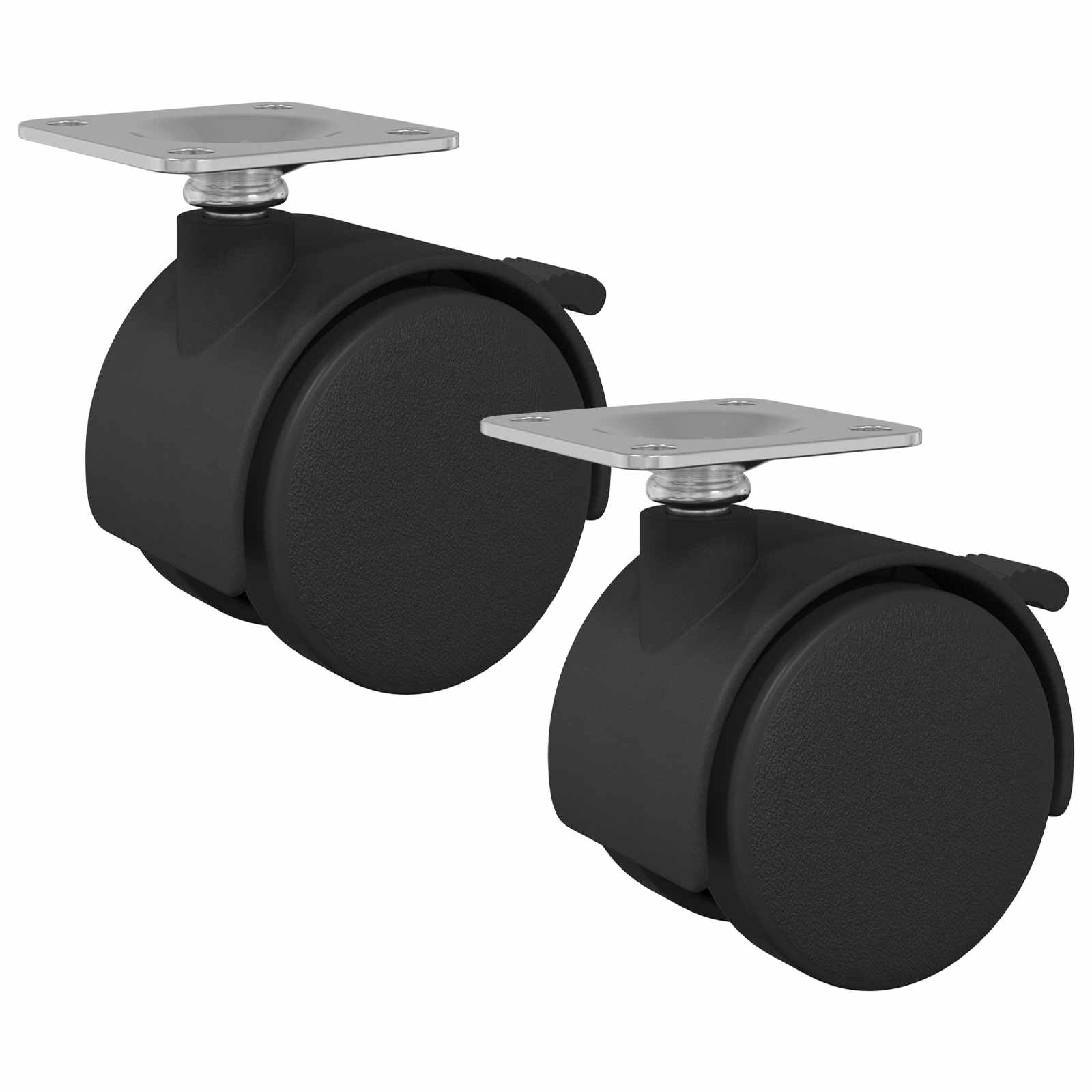 Kääntöpyörä 2 Pcs Musta 39,5 X 39,5 X 37,8 Mm
