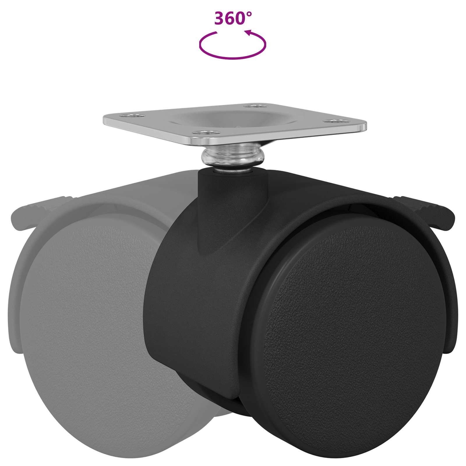 Kääntöpyörä 12 Pcs Musta 39,5 X 39,5 X 37,8 Mm
