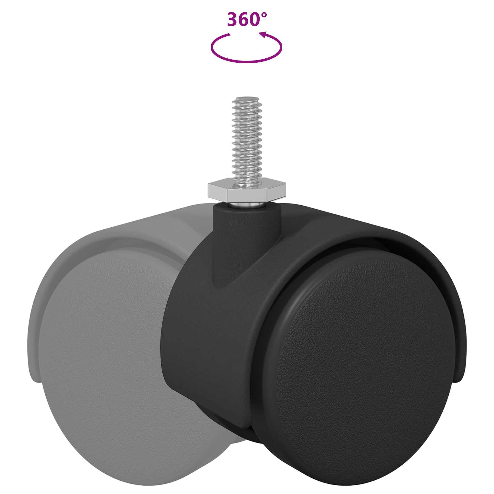 Pyörät 2 Pcs Musta 40,1 X 37,8 Mm Pp Ja Rauta