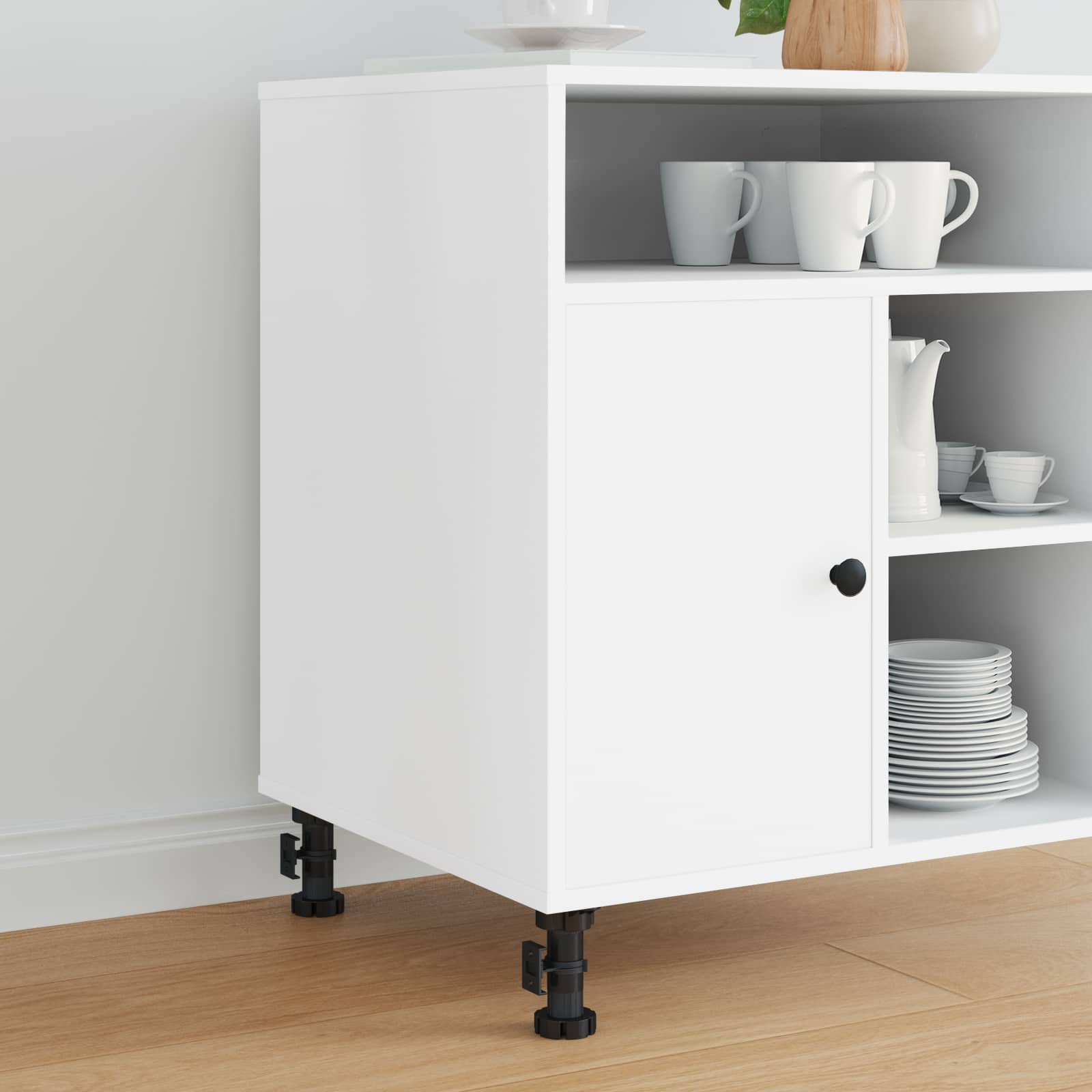 Huonekalujalat Säädettävä 2 Pcs Musta 46 X 46 X 128 Mm Pp