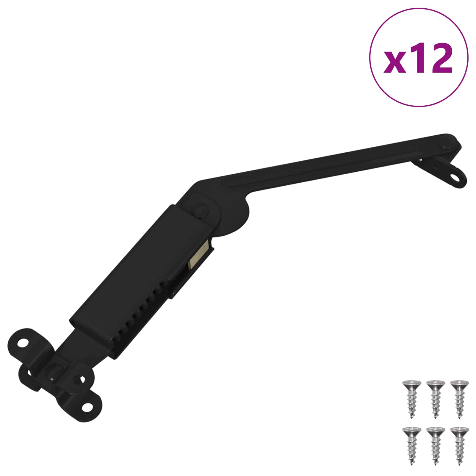 Kannen Tuki Sarana 12 Pcs Musta 192 X 32 X 50 Mm Teräs