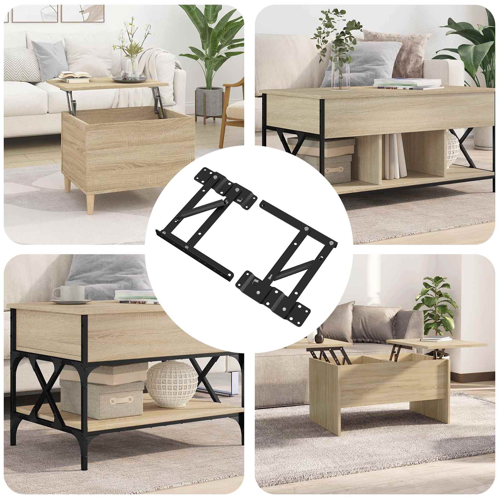 Sängyn Nostomekanismi 2 Pcs Musta 340 X 95 X 40 Mm Rauta