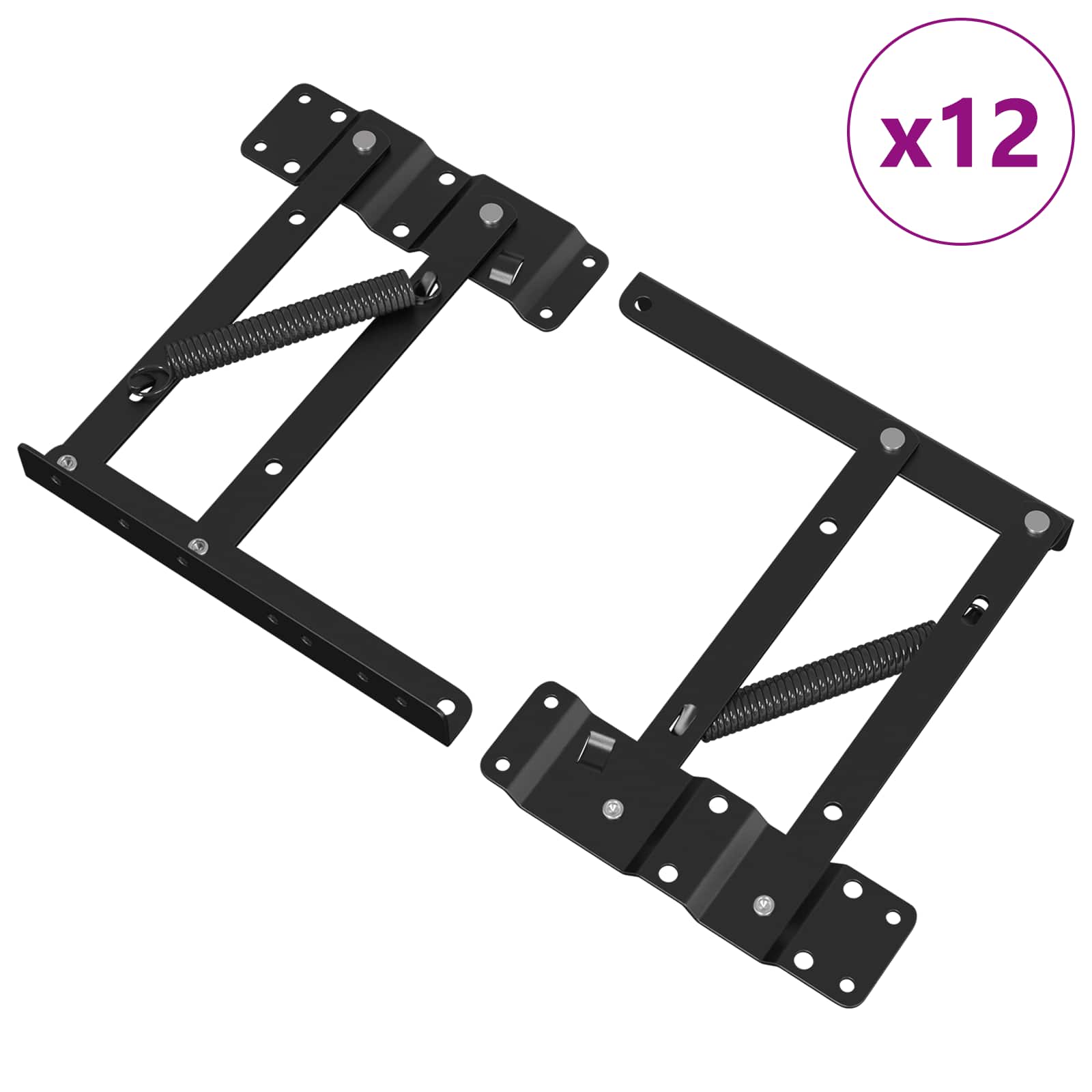 Sängyn Nostomekanismi 12 Pcs Musta 340 X 95 X 40 Mm Rauta