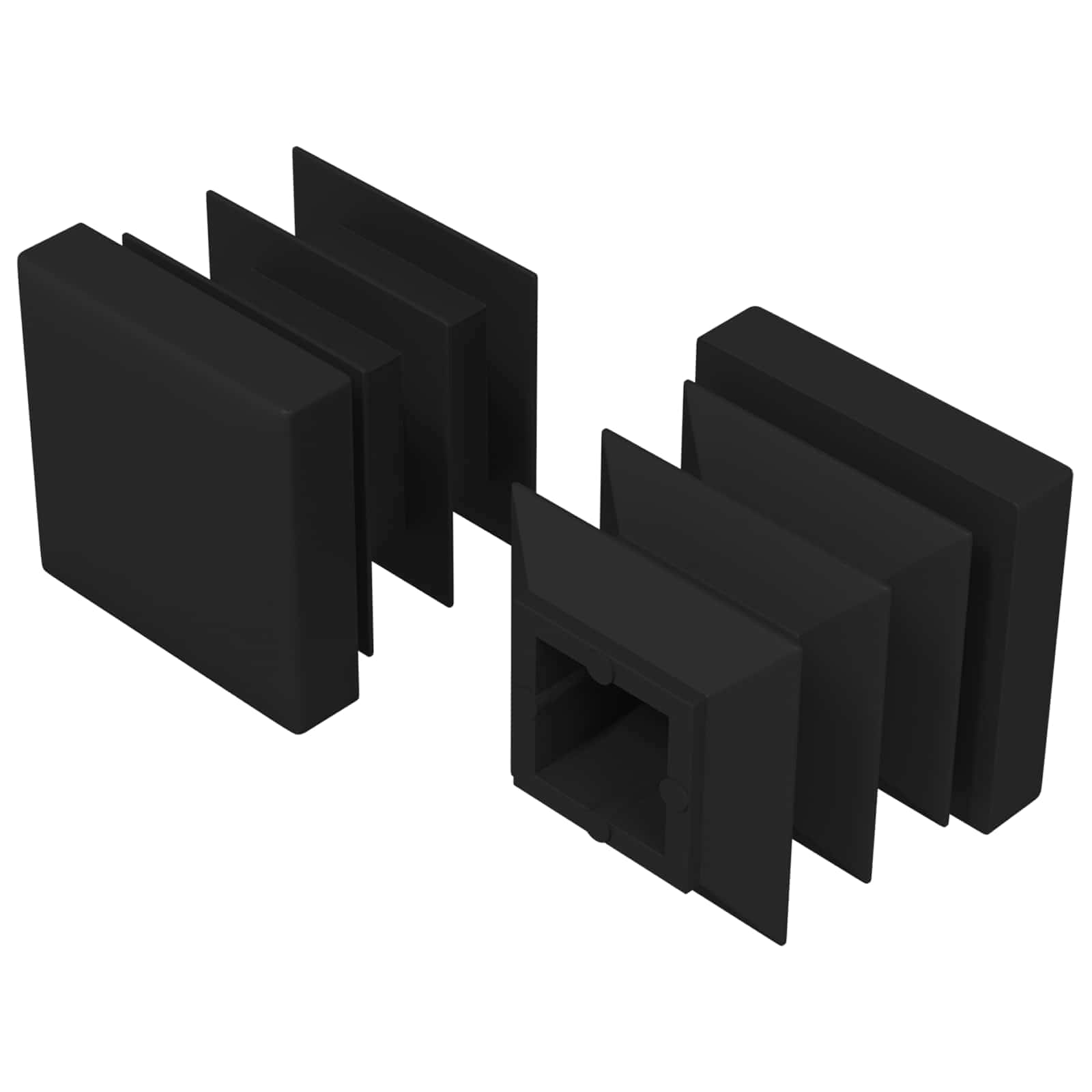 Päätykorkit 2 Pcs Musta 15 X 15 X 15 Mm Pp