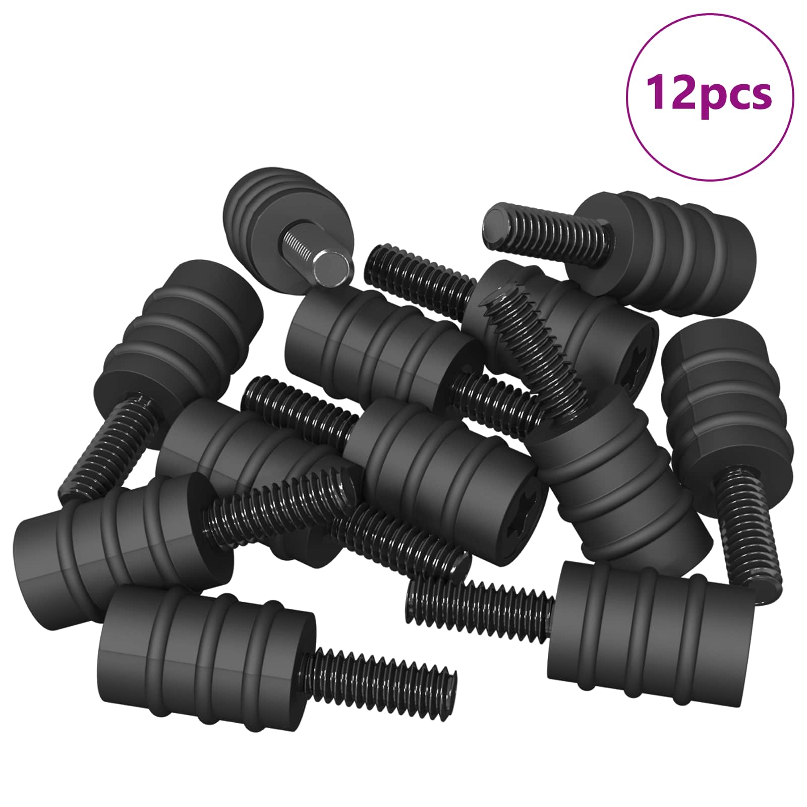 Etäisyyssiru 12 Pcs Musta M4 Kumi Ja Teräs