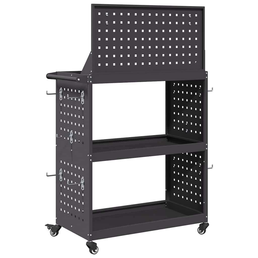 Työkalukärry Musta 65 X 35 X 111 Cm Kylmävalssattu Teräs