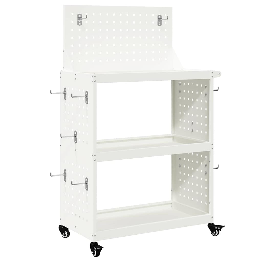Työkalukärry Valkoinen 65 X 35 X 111 Cm Kylmävalssattu Teräs