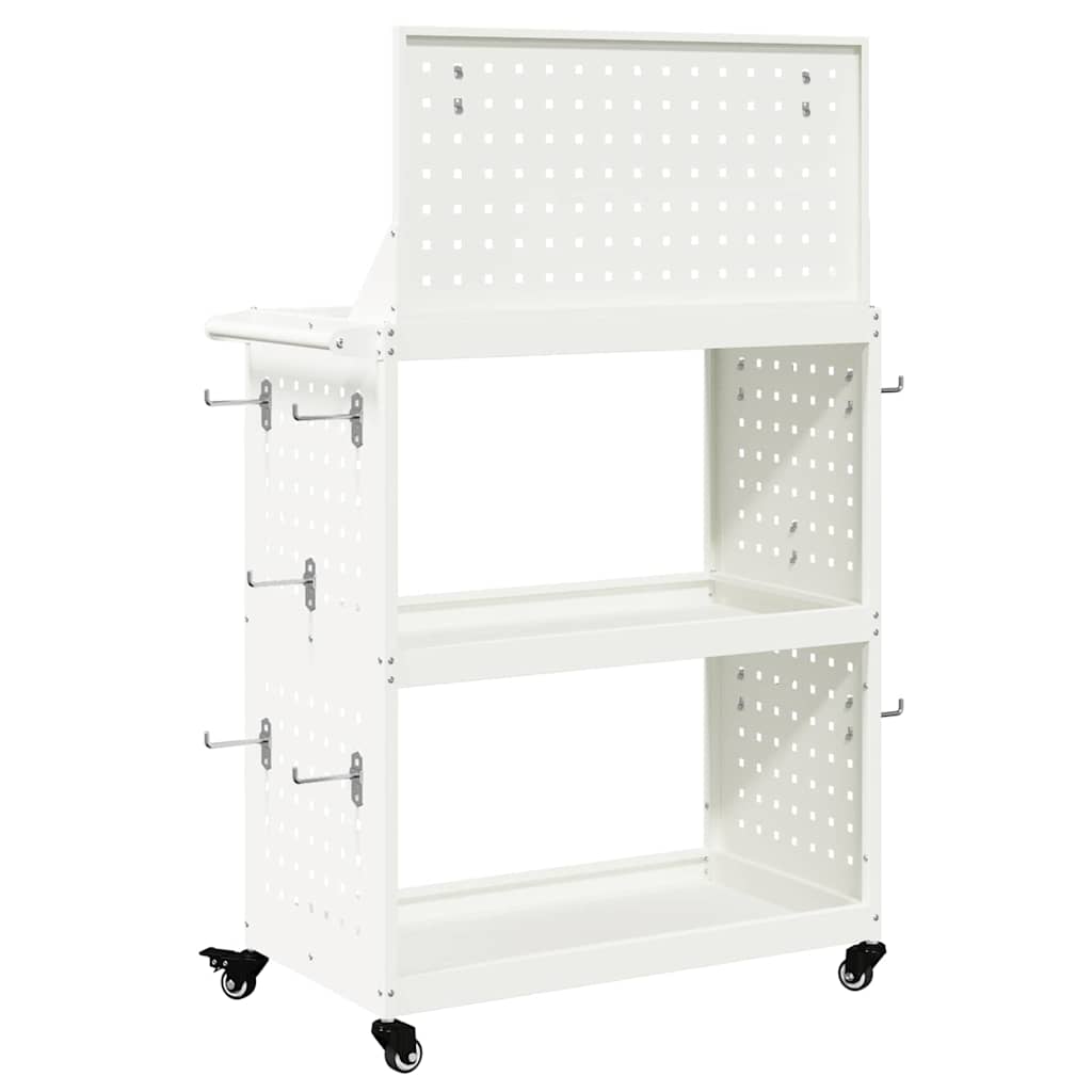 Työkalukärry Valkoinen 65 X 35 X 111 Cm Kylmävalssattu Teräs