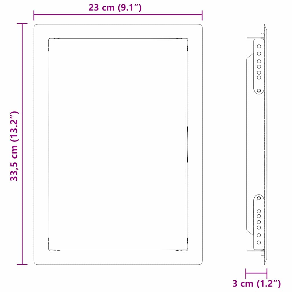 Access Panel Valkoinen 33,5 X 23 X 3 Cm Teräs