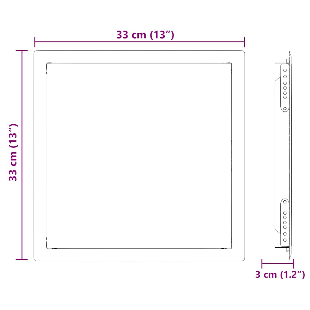 Access Panel Valkoinen 33 X 33 X 3 Cm Teräs