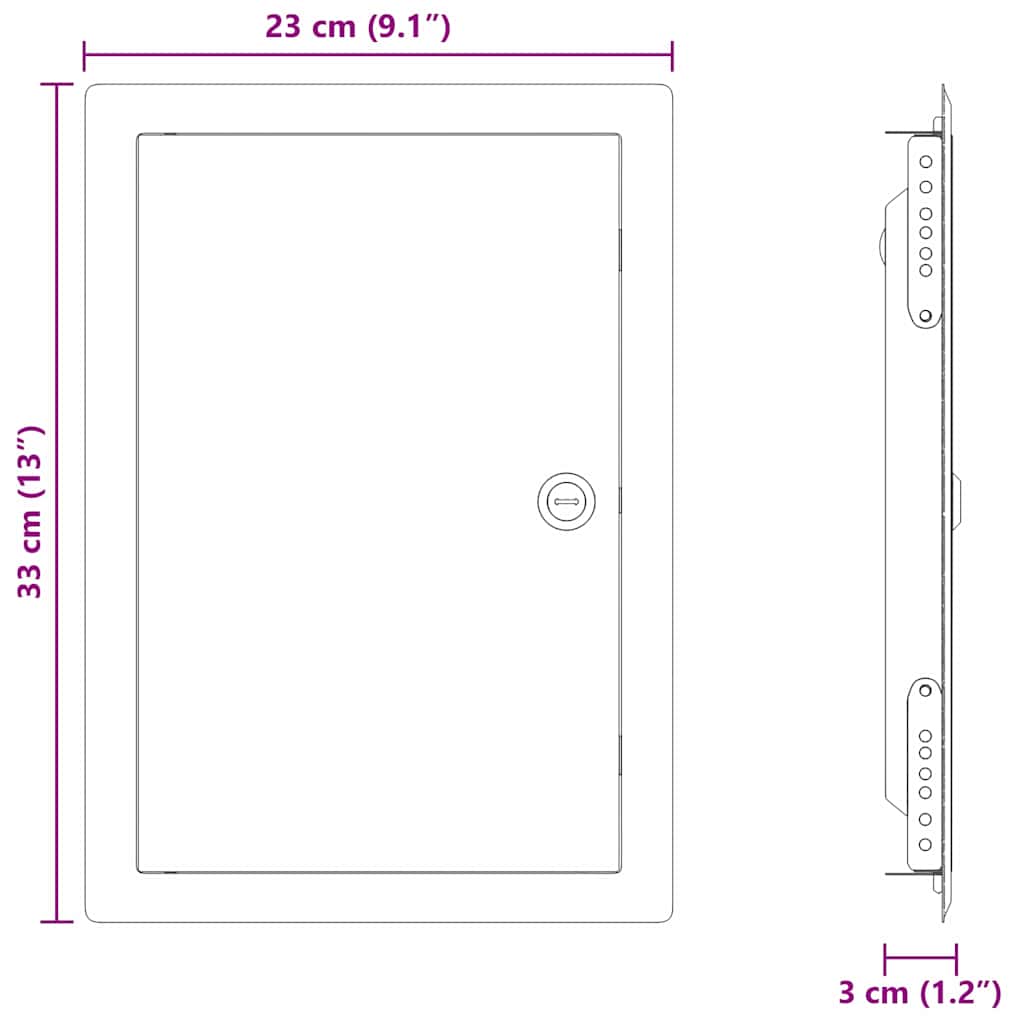 Access Panel Valkoinen 33 X 23 X 3 Cm Teräs
