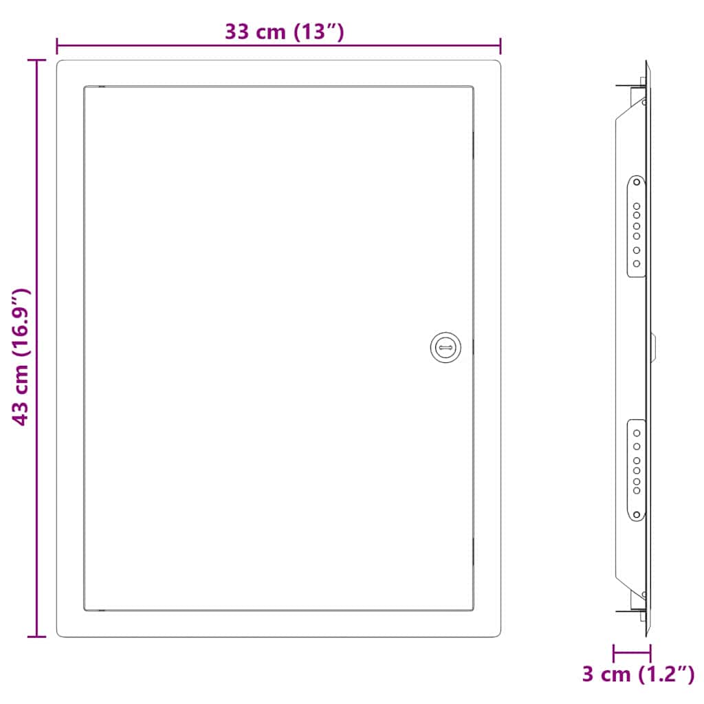 Access Panel Valkoinen 43 X 33 X 3 Cm Teräs