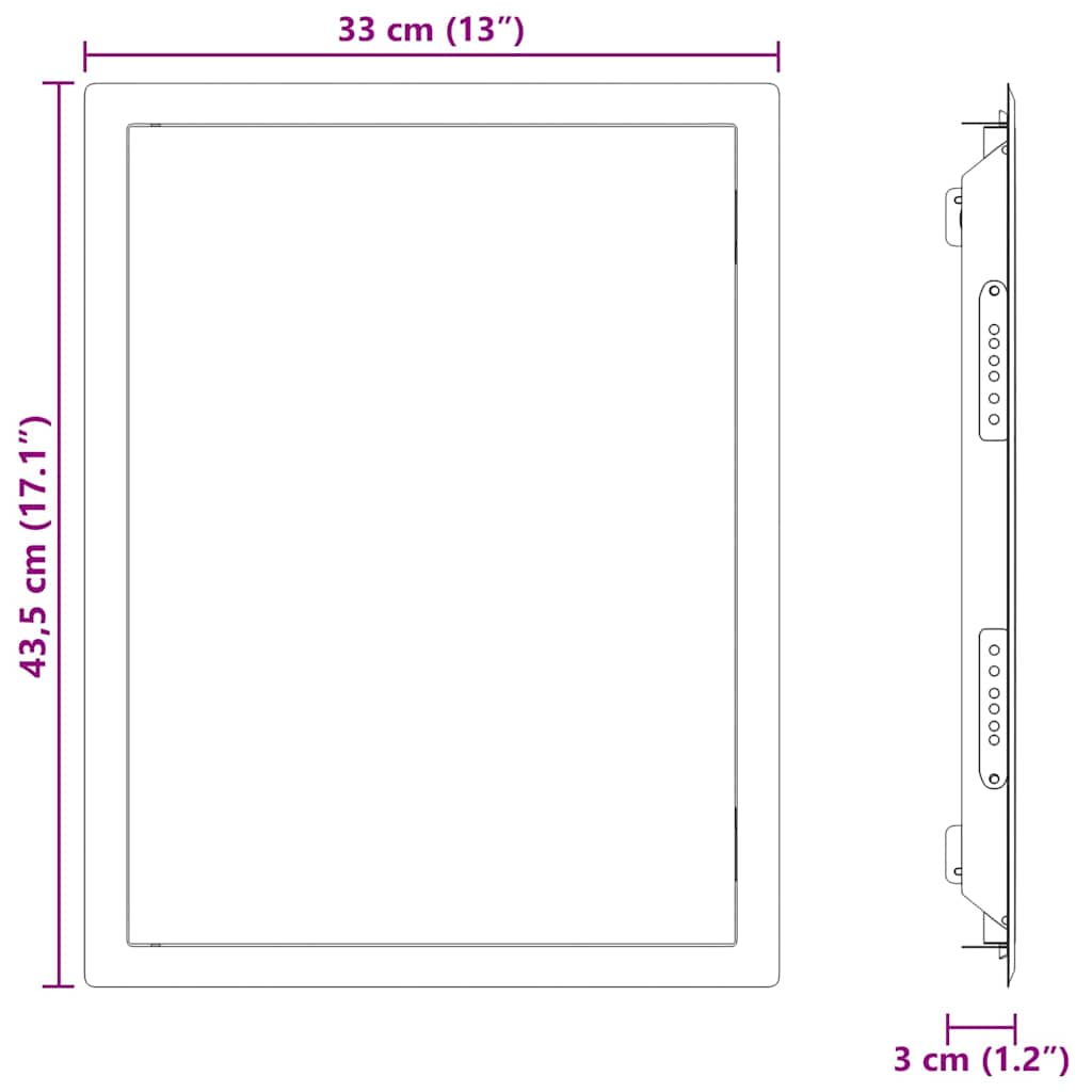 Access Panel Valkoinen 43,5 X 33 X 3 Cm Teräs