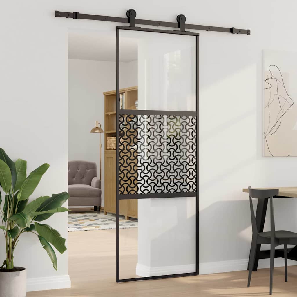 Lasiovi Viivakuvio Musta 76 X 2 X 205 Cm Alumiini
