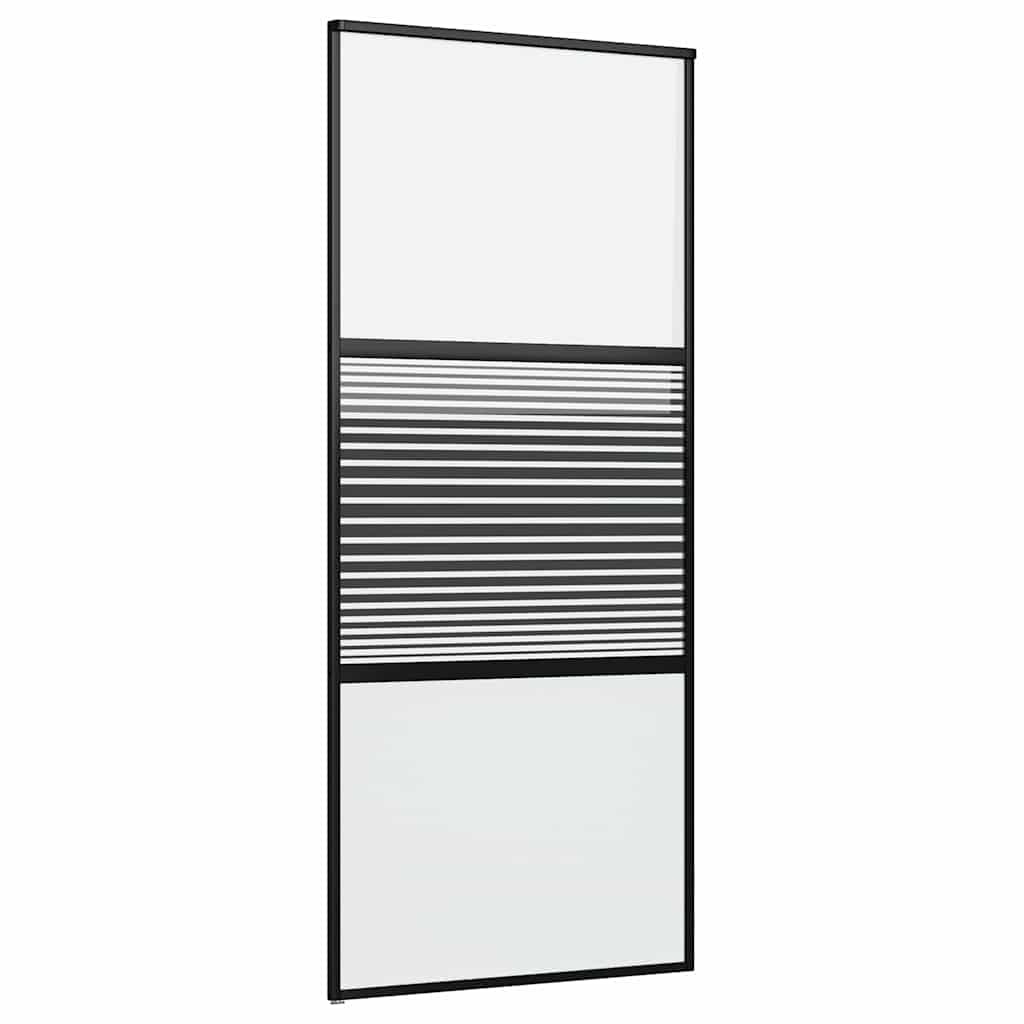 Lasiovi Raidallinen Musta 90 X 2 X 205 Cm Alumiini