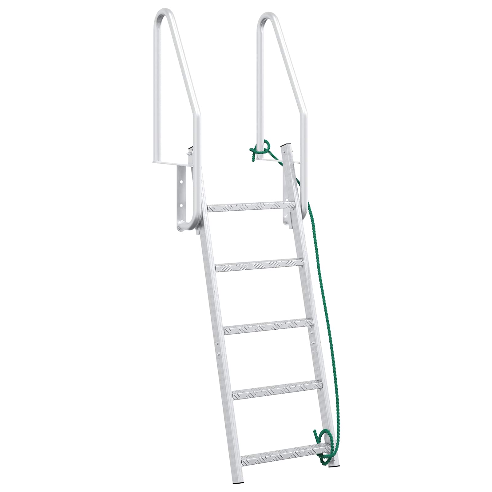 5-Portainen Laituriportaikko Hopea 58 X 77 X 191 Cm Alumiini