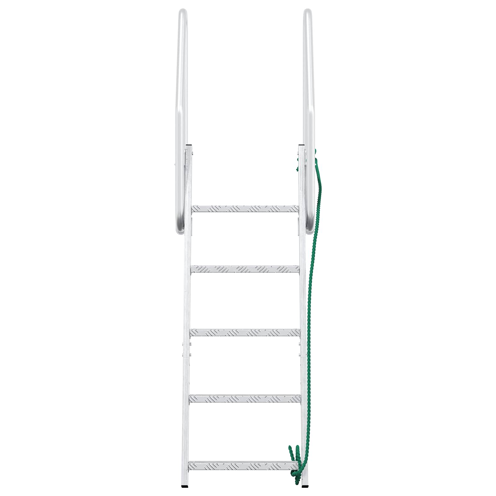 5-Portainen Laituriportaikko Hopea 58 X 77 X 191 Cm Alumiini