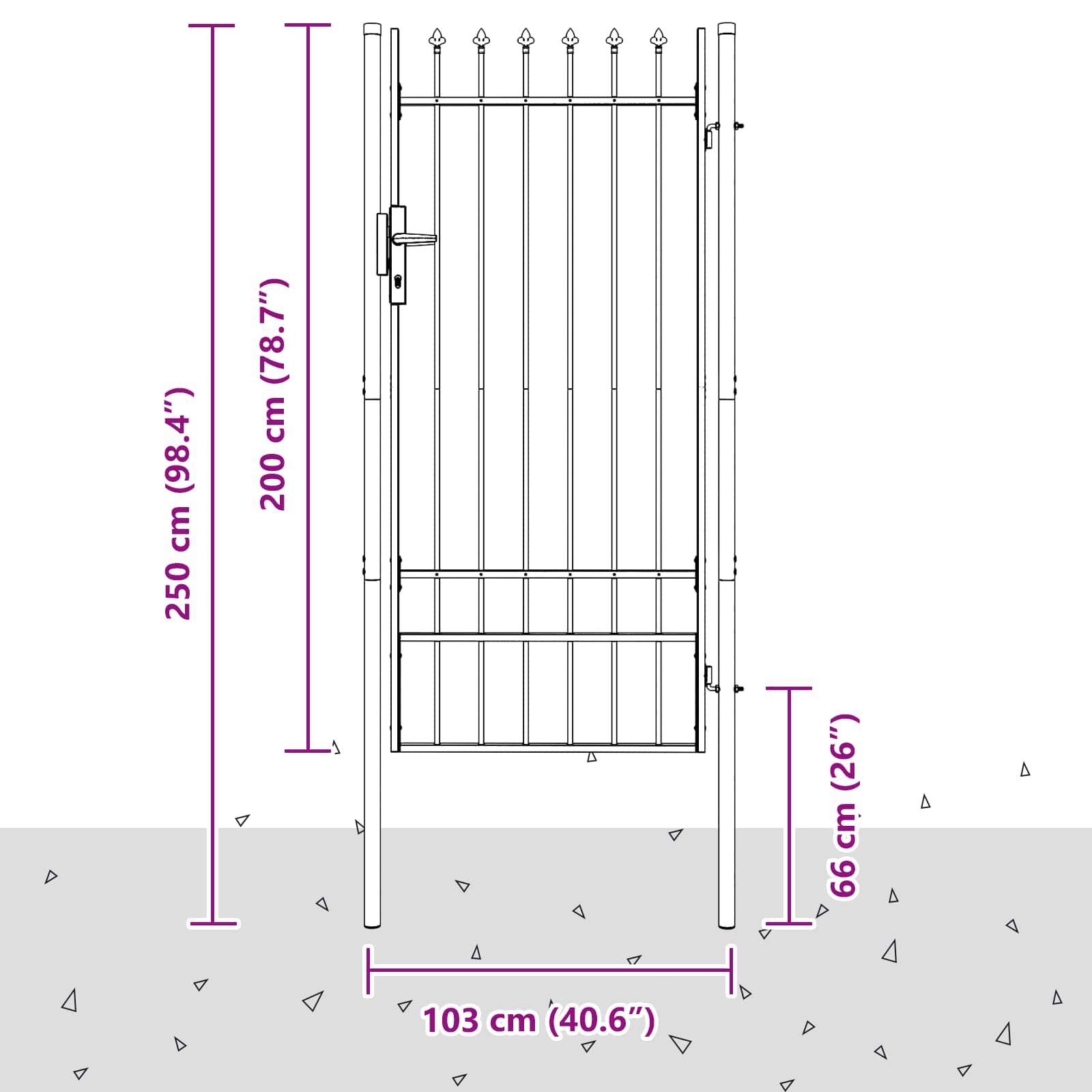 Aitausportti Boxtel 103 X 250 Cm Jauhemaalattu Teräs Harmaa