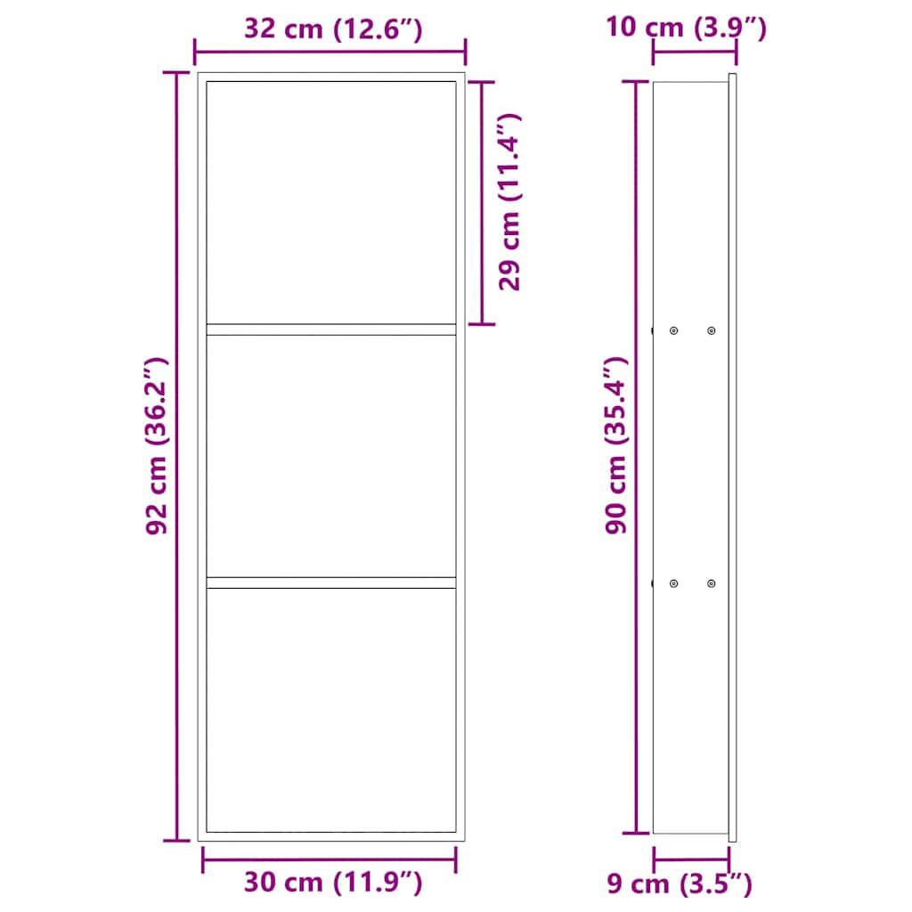 Suihkukuoppa Musta 92 X 32 X 10 Cm Ruostumaton Teräs
