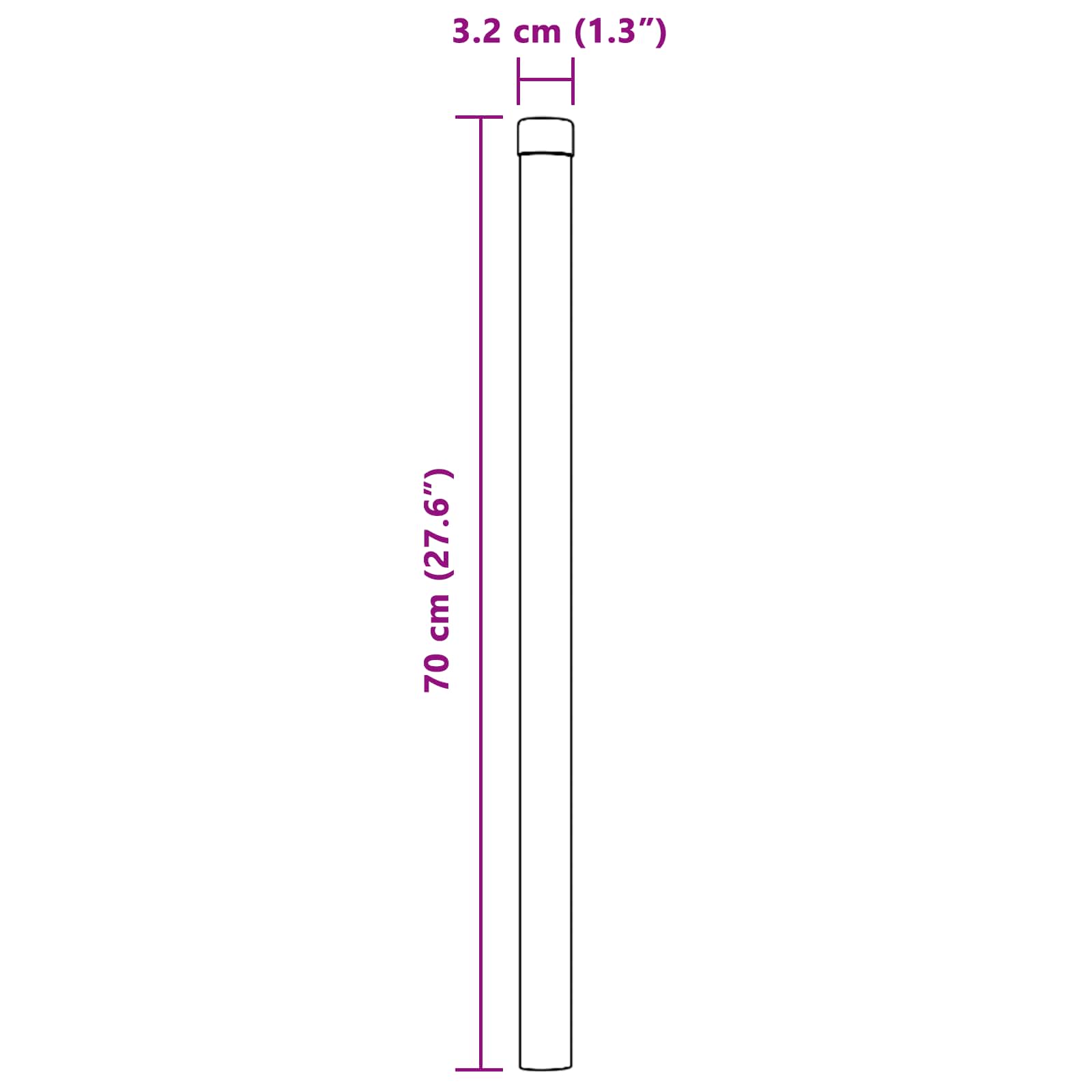 Aitalatu 12 Pcs Vihreä 70 Cm Jauhemaalattu Teräs