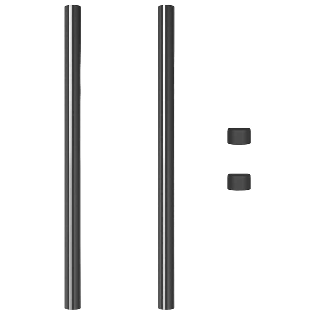 Aitalatu 2 Pcs Harmaa 80 Cm Jauhemaalattu Teräs