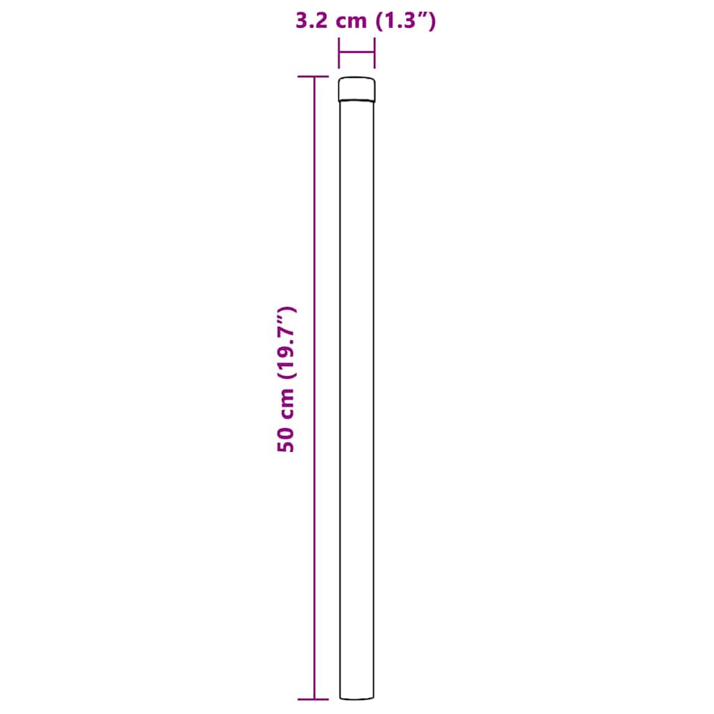 Aitalatu 12 Pcs Hopea 50 Cm Jauhemaalattu Teräs