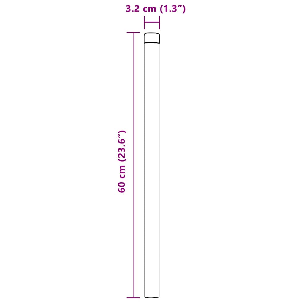Aitalatu 12 Pcs Hopea 60 Cm Jauhemaalattu Teräs