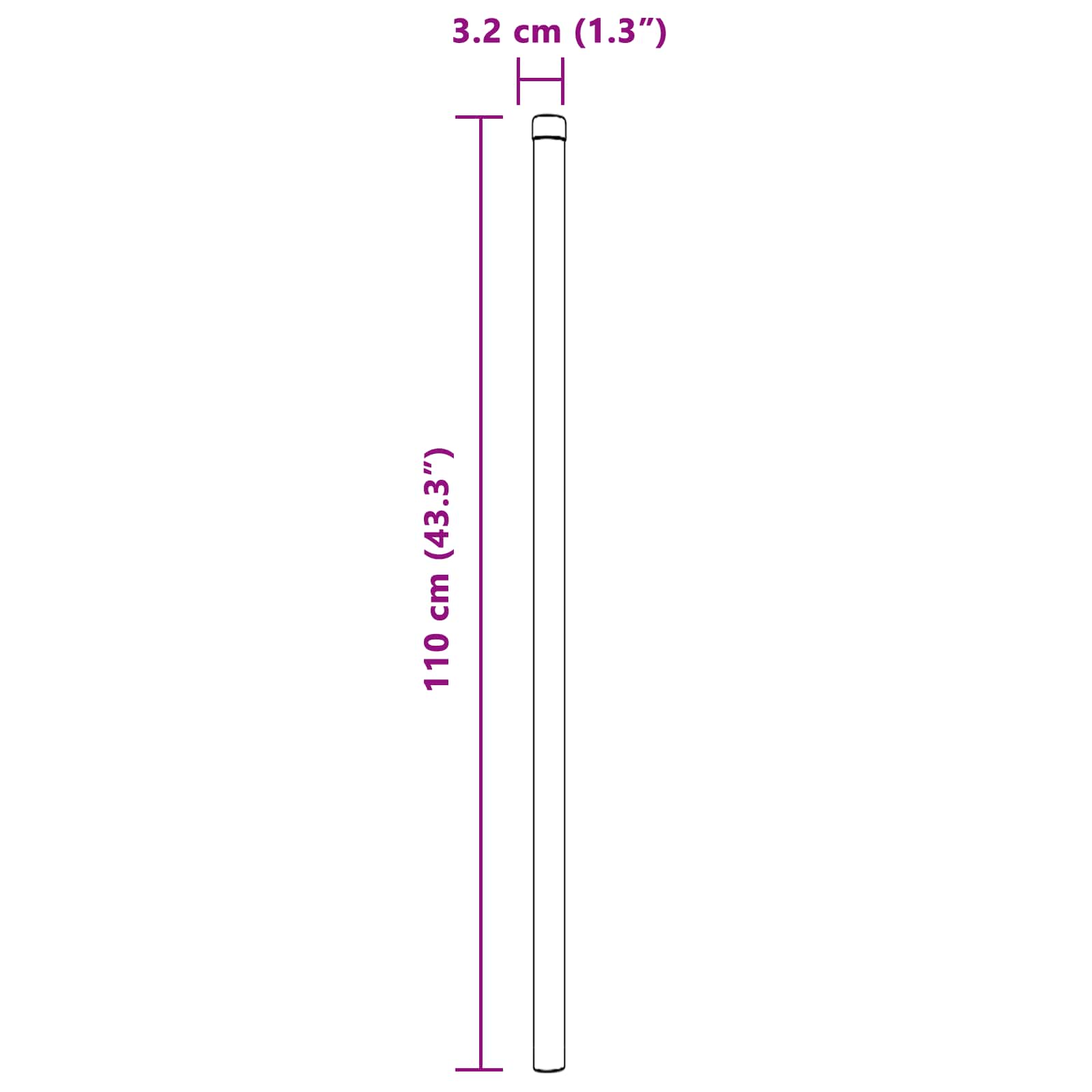 Aitalatu 2 Pcs Hopea 110 Cm Jauhemaalattu Teräs