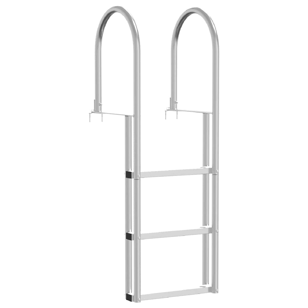 3-Askeleen Laiturlaskuri Hopea 45 X 11,5 X 134 Cm Alumiini