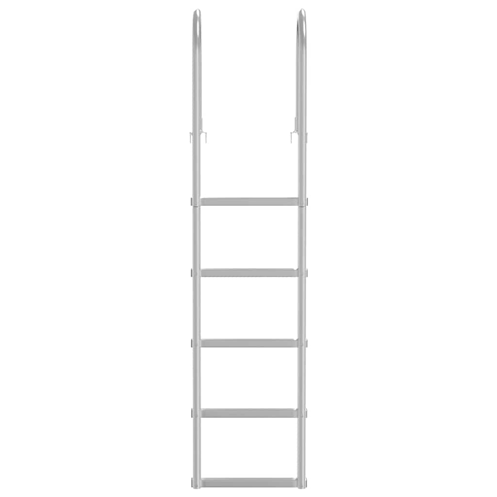 5-Portainen Laituriportaikko Hopea 45 ×11,5 ×190 Cm Alumiini