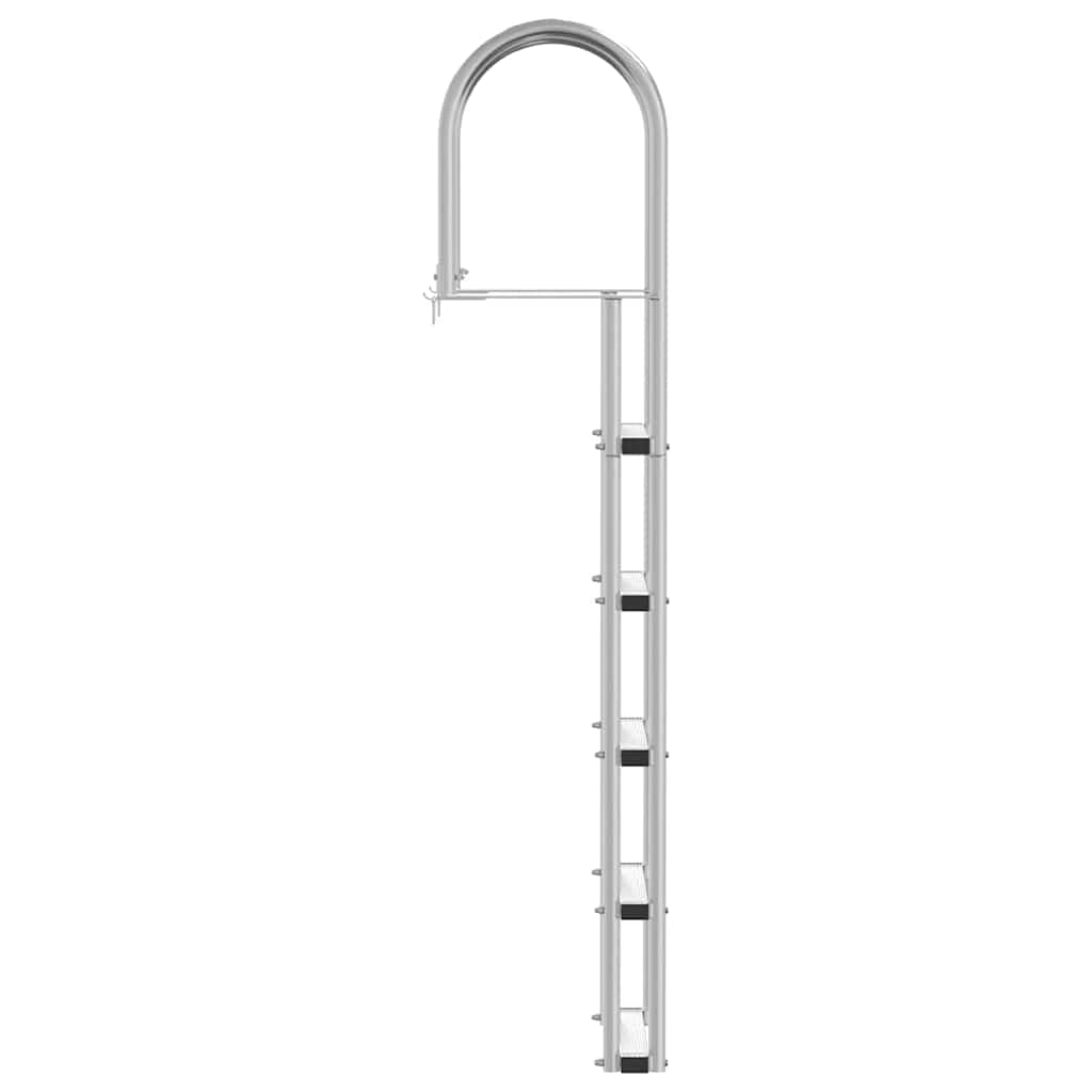 5-Portainen Laituriportaikko Hopea 45 ×11,5 ×190 Cm Alumiini