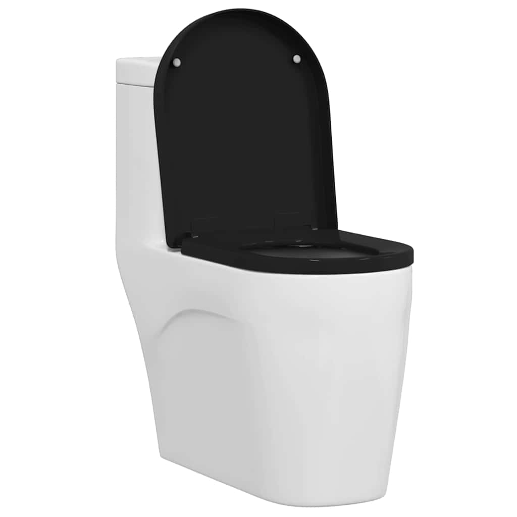 Wc-Istuin Säädettävä Musta 48 X 36,5 X 4,5 Cm Polypropeeni