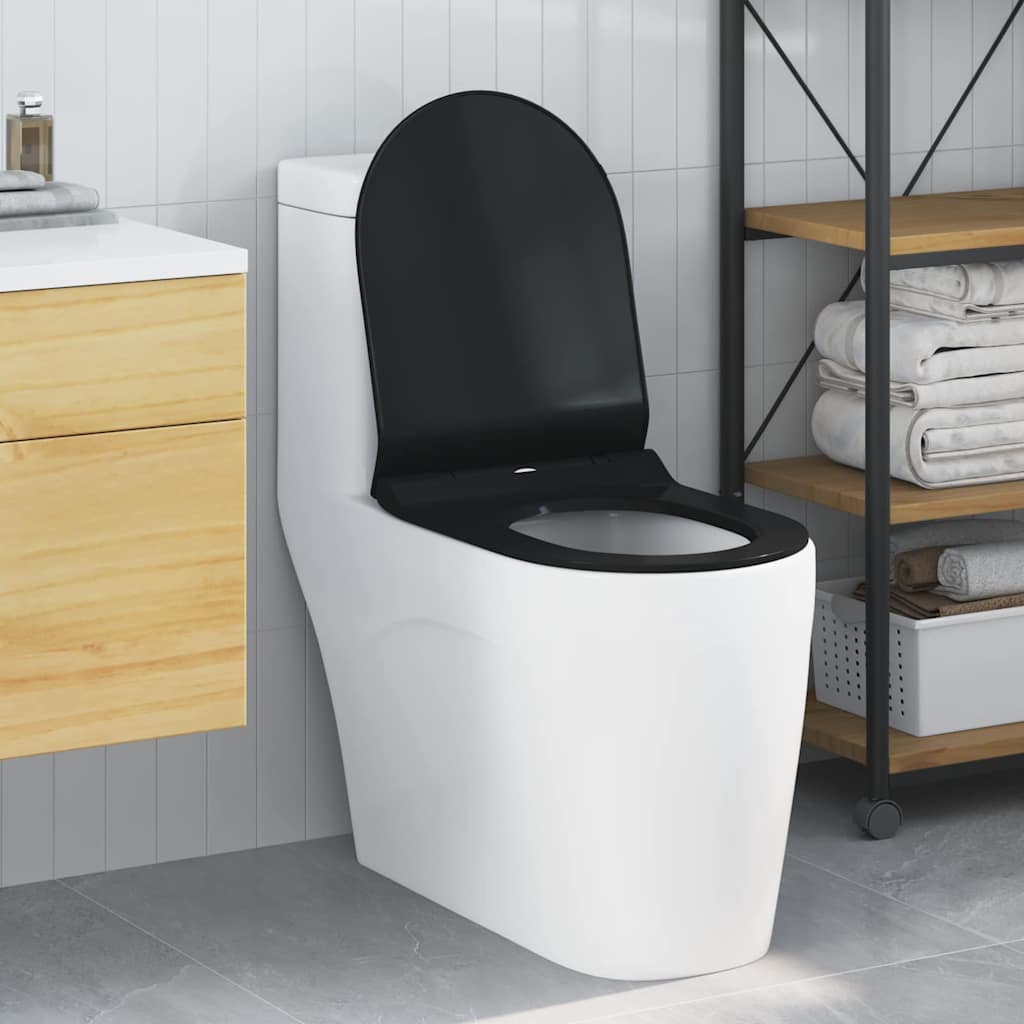 Wc-Istuin Säädettävä Musta 50 X 36,5 X 5 Cm Polypropeeni