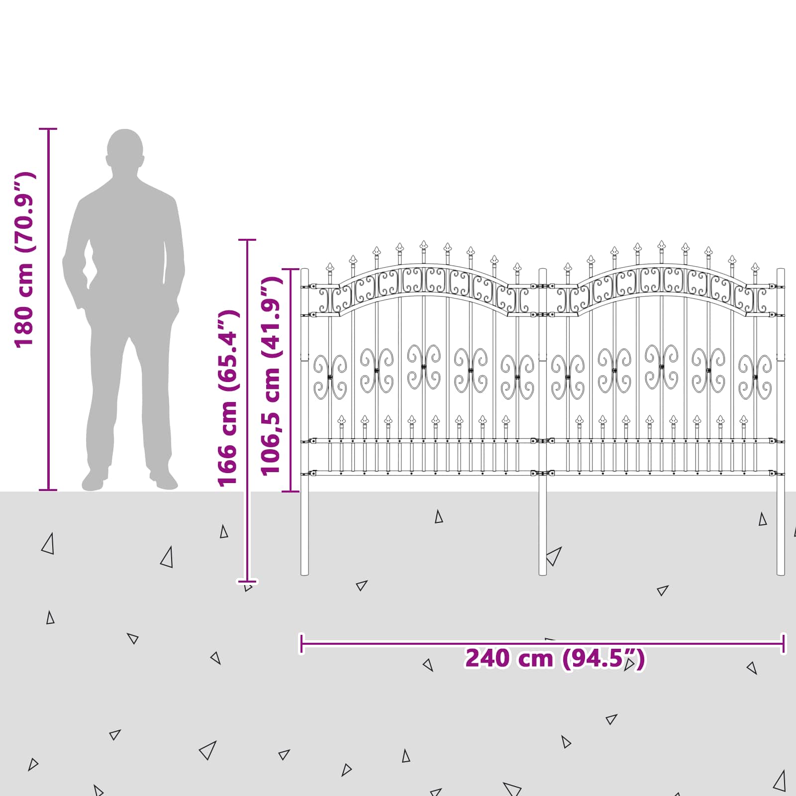 Puutarha-Aita Kampen 240 X 166 Cm Mesh Jauhemaalattu Teräs