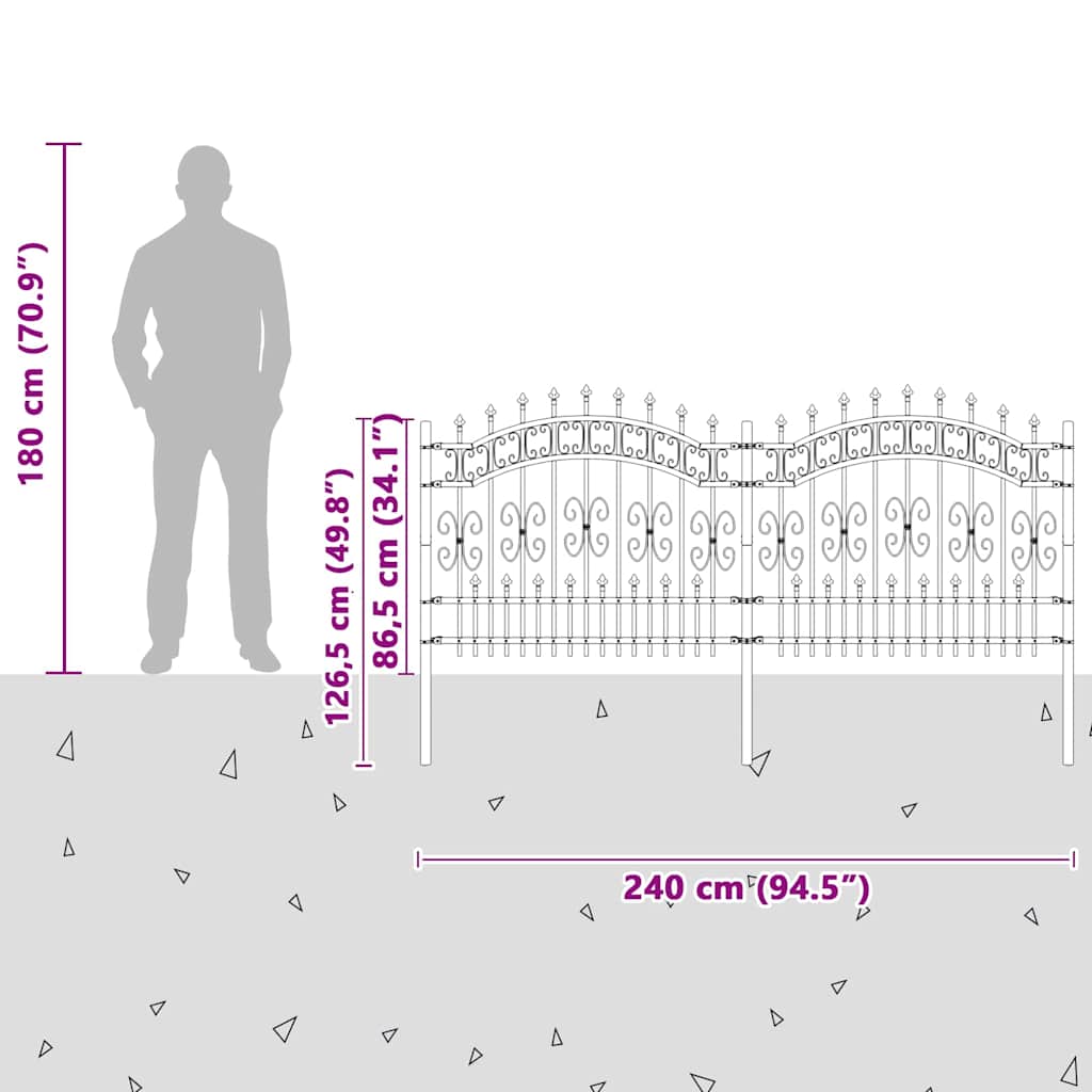Puutarha-Aita Kampen 240 X 140 Cm Mesh Jauhemaalattu Teräs