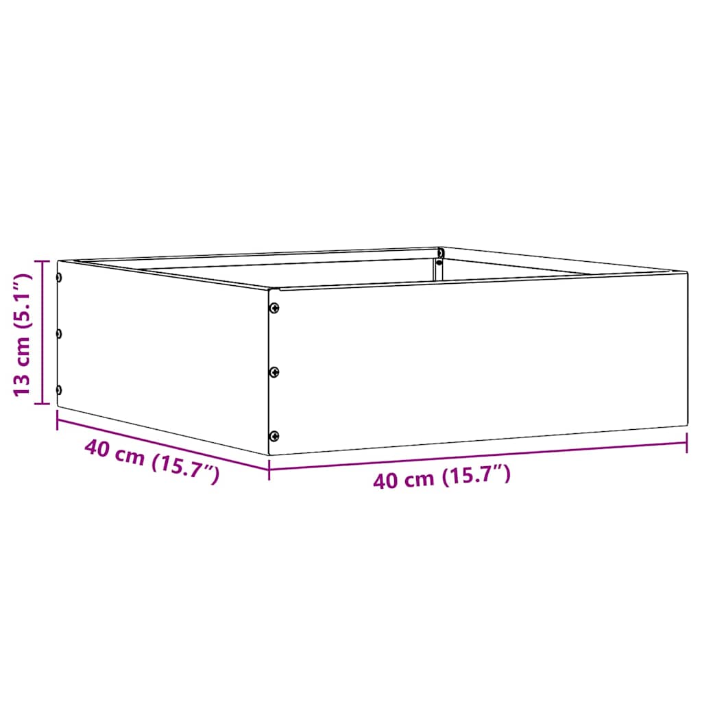 Nurmireunus 6 Pcs Valkoinen 40 X 40 X 13 Cm Teräs