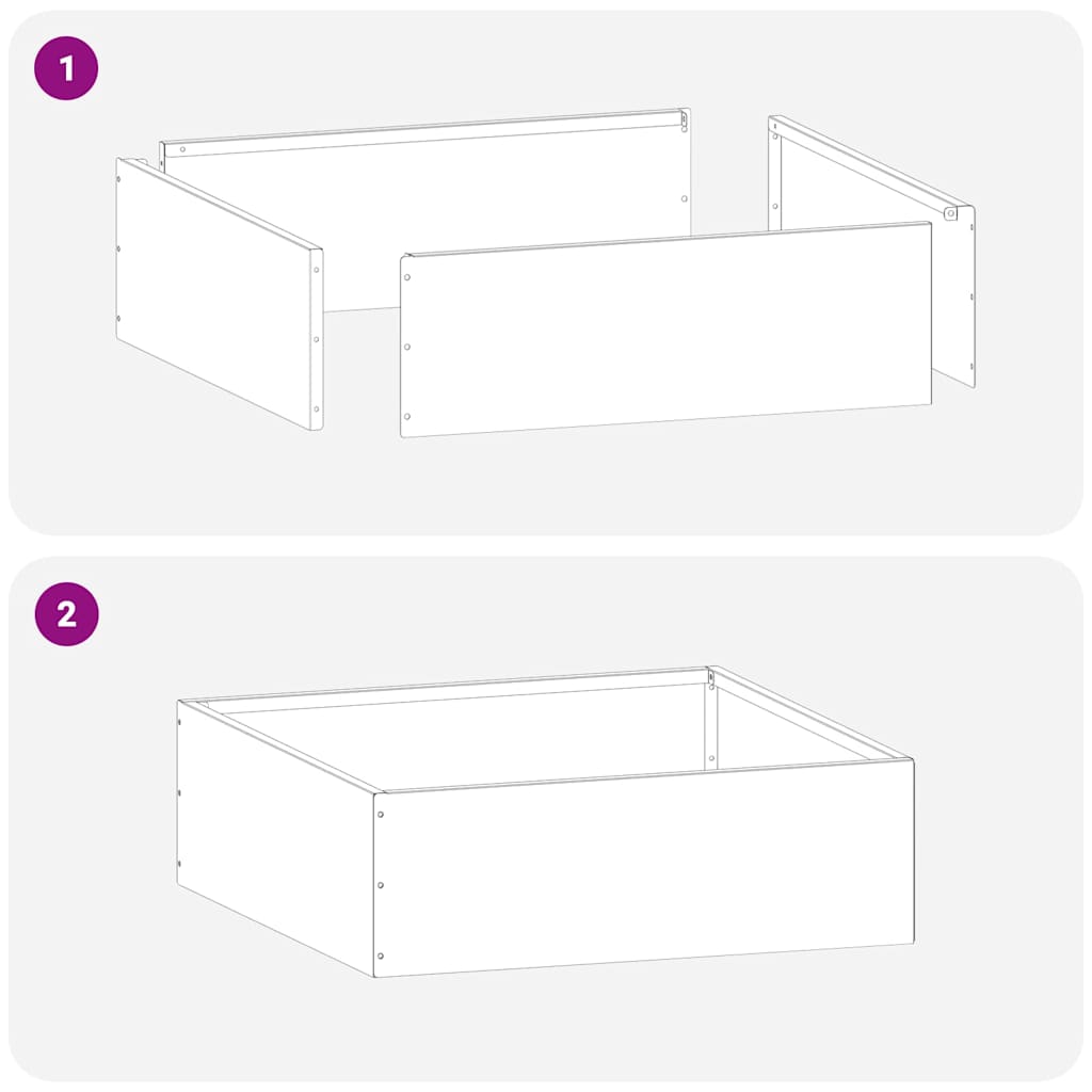 Nurmireunus 6 Pcs Hopea 40 X 40 X 13 Cm Ruostumaton Teräs