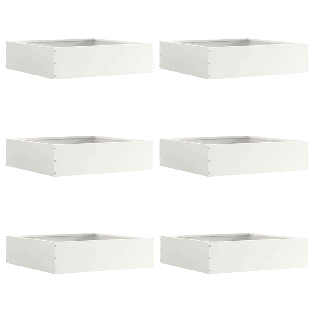 Nurmireunus 6 Pcs Valkoinen 50 X 50 X 13 Cm Teräs