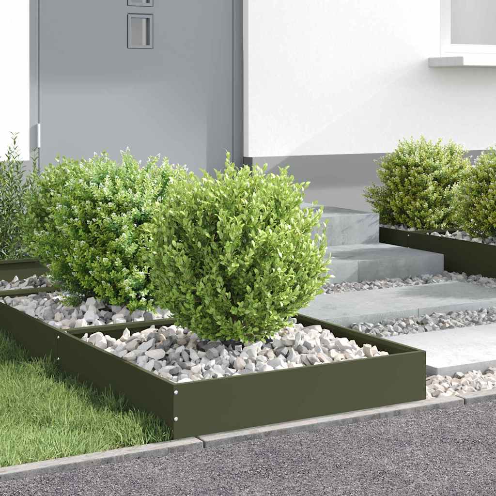 Nurmireunus 6 Pcs Oliivivihreä 60 X 60 X 13 Cm Teräs